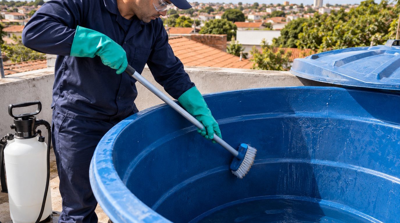 Higienização e Desinfecção da Caixa d'Água em Campos dos Goytacazes‑RJ