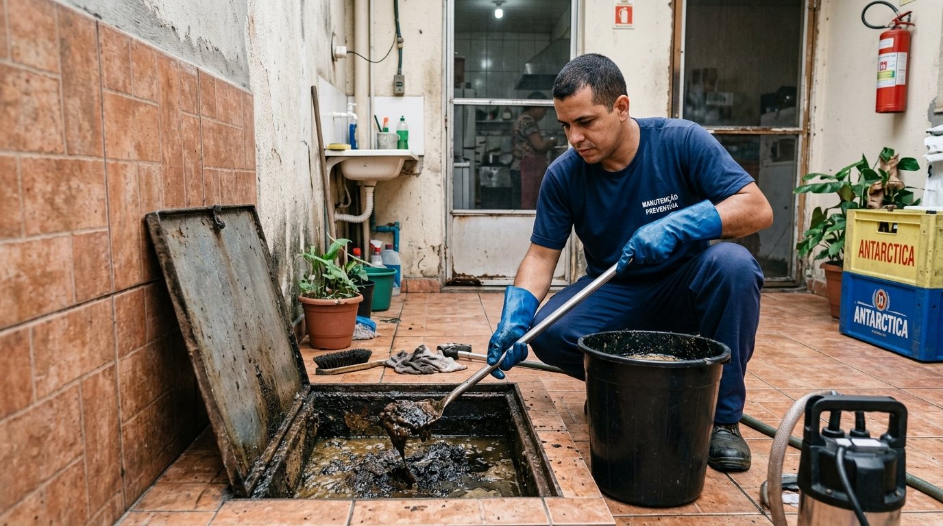 Limpeza de Caixa de Gordura com Equipe em Campos dos Goytacazes‑RJ